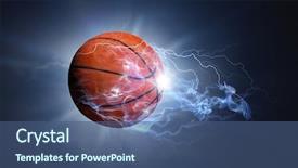  Presentation with basketball - Amazing slides having basketball game concept backdrop and a ocean colored foreground