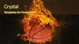  Presentation with basketball - Presentation theme enhanced with basketball game concept background and a  colored foreground