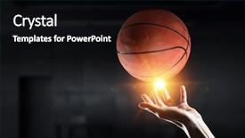  Presentation with basketball - Presentation design featuring basketball game concept background and a black colored foreground