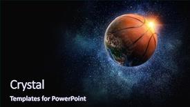  Presentation with basketball - Amazing presentation theme having basketball game concept backdrop and a navy blue colored foreground