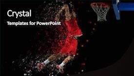  Presentation with basketball - Beautiful slide set featuring basketball game sport player backdrop and a black colored foreground