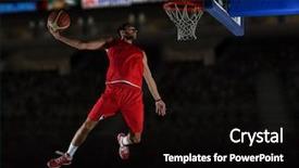  Presentation with basketball - Slide set featuring dunk - basketball game sport player background and a black colored foreground