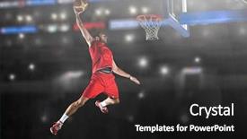 Presentation with sales action plan - Theme having basketball game sport player background and a dark gray colored foreground