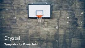  Presentation with concrete - Slides featuring basketball-hoop-on-a-vintage background and a dark gray colored foreground