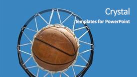  Presentation with basketball blue - Colorful slide deck enhanced with basketball in the net backdrop and a teal colored foreground