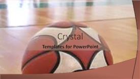  Presentation with basketball players - Cool new theme with basketball in wooden floor with players practicing in the background backdrop and a coral colored foreground