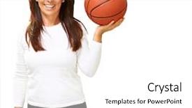  Presentation with basketball - Slide deck consisting of basketball isolated on white background background and a white colored foreground