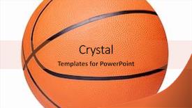  Presentation with basketball - PPT theme having basketball isolated over white background background and a gold colored foreground