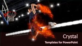  Presentation with human rights concept chained man - Presentation theme enhanced with basketball man player basketball concept background and a wine colored foreground