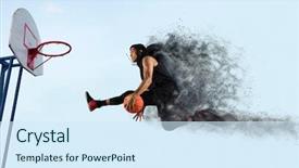  Presentation with iot agriculture technology concept man - Presentation design consisting of lancer du poids athletisme - basketball man player basketball concept background and a sky blue colored foreground