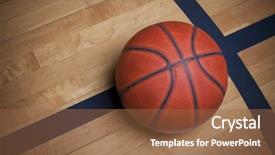  Presentation with basketball court - Amazing theme having basketball on a basketball court backdrop and a tawny brown colored foreground