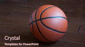  Presentation with march madness basketball - Colorful PPT theme enhanced with basketball on the hardwood basketball backdrop and a wine colored foreground