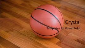  Presentation with march madness basketball - Slides featuring man measuring caliper detail on a wooden background close-up background and a gray colored foreground