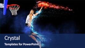  Presentation with basketball - Theme consisting of basketball player basketball concept background and a ocean colored foreground