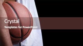  Presentation with basketball referee holding a basketball - Amazing PPT layouts having basketball player holding a ball backdrop and a tawny brown colored foreground