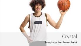  Presentation with basketball - PPT layouts enhanced with basketball-player-holding-a-ball background and a white colored foreground