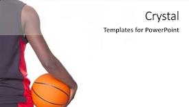  Presentation with basketball - Presentation enhanced with basketball player holding a ball background and a white colored foreground