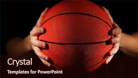  Presentation with tournament - Cool new slides with basketball player holding ball backdrop and a wine colored foreground