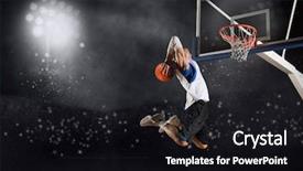  Presentation with gym - Amazing PPT layouts having basketball player in action backdrop and a wine colored foreground