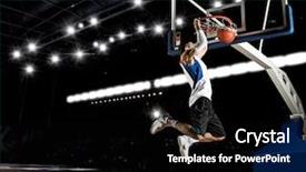  Presentation with gym - Amazing theme having basketball player in action backdrop and a black colored foreground
