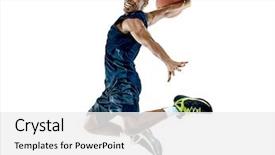  Presentation with basketball - Amazing presentation theme having basketball player man isolated backdrop and a white colored foreground