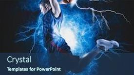  Presentation with basketball - Colorful PPT theme enhanced with basketball-player-players-in-action backdrop and a ocean colored foreground