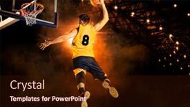  Presentation with basketball - PPT layouts consisting of basketball-player-players-in-action background and a wine colored foreground