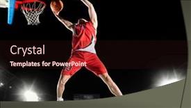  Presentation with basketball - Amazing slide set having basketball-player-players-in-action backdrop and a wine colored foreground