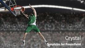  Presentation with basketball - Presentation theme with basketball-player-players-in-action background and a gray colored foreground