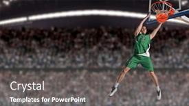  Presentation with basketball - Colorful slide set enhanced with basketball-player-players-in-action backdrop and a gray colored foreground