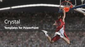  Presentation with basketball - Slide deck having basketball-player-players-in-action background and a dark gray colored foreground