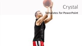  Presentation with shooting - PPT layouts featuring basketball-player-shooting-a-ball background and a white colored foreground