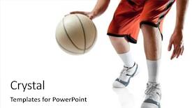  Presentation with basketball - Theme consisting of basketball player background and a white colored foreground