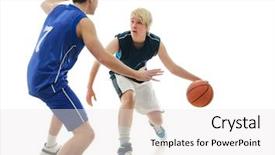  Presentation with basketball players - Audience pleasing PPT layouts consisting of basketball players isolated on white backdrop and a white colored foreground