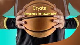  Presentation with basketball collage - Slide set having basketball-players-on-sports-background background and a tawny brown colored foreground