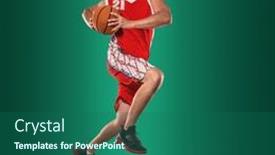  Presentation with basketball collage - Presentation enhanced with basketball-players-on-sports-background background and a ocean colored foreground