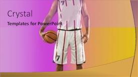 Presentation with basketball collage - Presentation featuring basketball-players-on-sports-background background and a lilac colored foreground
