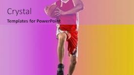  Presentation with basketball collage - Slide deck enhanced with basketball-players-on-sports-background background and a lilac colored foreground