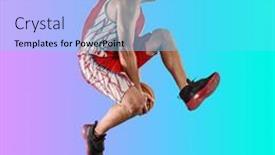  Presentation with basketball collage - Presentation with basketball-players-on-sports-background background and a cyan colored foreground