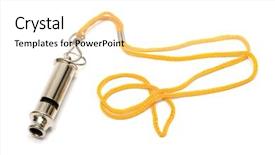 Presentation with whistle - Colorful slides enhanced with baseball referee - metal whistle with a yellow backdrop and a white colored foreground