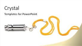  Presentation with whistle - Slides featuring baseball hockey - metal whistle with a yellow background and a white colored foreground