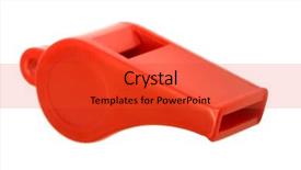  Presentation with whistle - PPT theme consisting of basketball trophy - red plastic whistle background and a red colored foreground