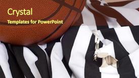  Presentation with whistle - Presentation theme consisting of basketball referees items including background and a tawny brown colored foreground