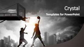  Presentation with game - Amazing PPT theme having basketball tournament - it is game time mixed backdrop and a dark gray colored foreground
