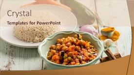  Presentation with turmeric - Colorful presentation theme enhanced with basmati-rice-with-mixed-vegetables backdrop and a lemonade colored foreground