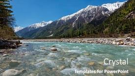  Presentation with river valley - Presentation theme enhanced with sangla valley himachal pradesh india background and a gray colored foreground