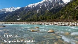  Presentation with himachal pradesh - Presentation theme having baspa-river-in-himalayas-mountains and a gray colored foreground