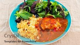  Presentation with peppers - Amazing presentation theme having basque-braised-chicken-with-peppers backdrop and a coral colored foreground