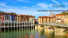  Presentation with country - PPT theme having basque-country-beautiful-bridge background and a  colored foreground