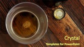  Presentation with droplet - Beautiful PPT theme featuring bass clef - top view of near empty backdrop and a tawny brown colored foreground